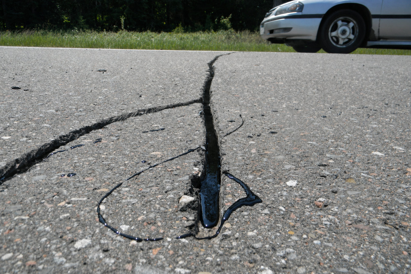 Asphalt crack sealing