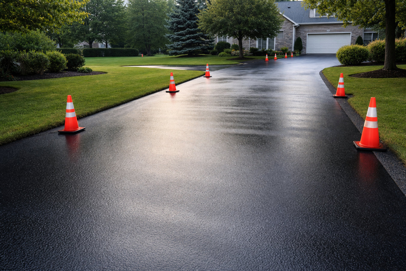 Asphalt sealcoating