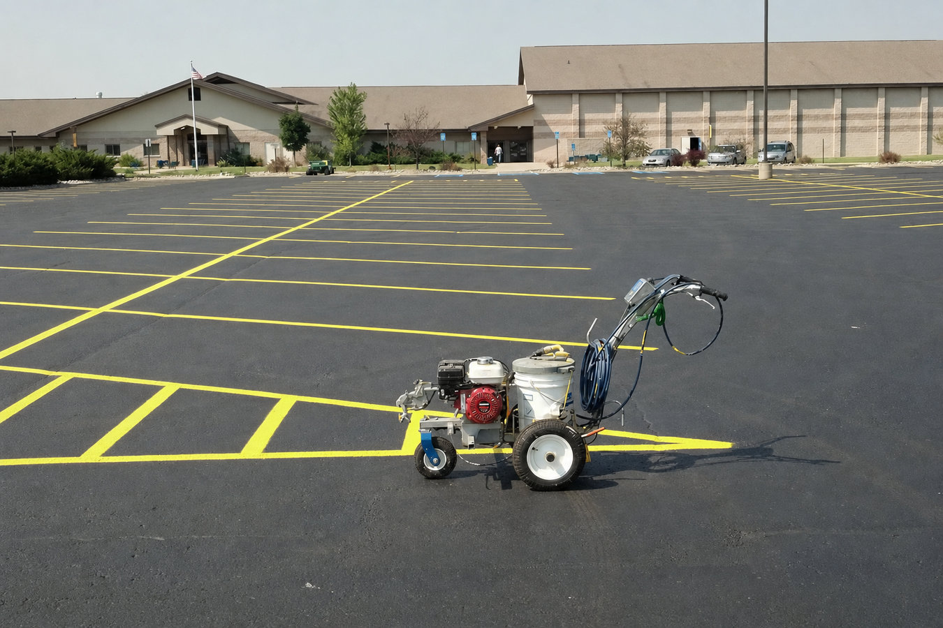 Parking lot striping